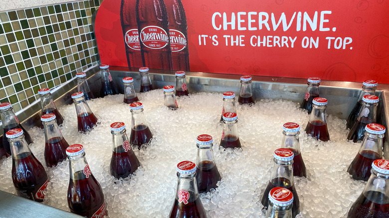 Cheerwine soft drink in bottles