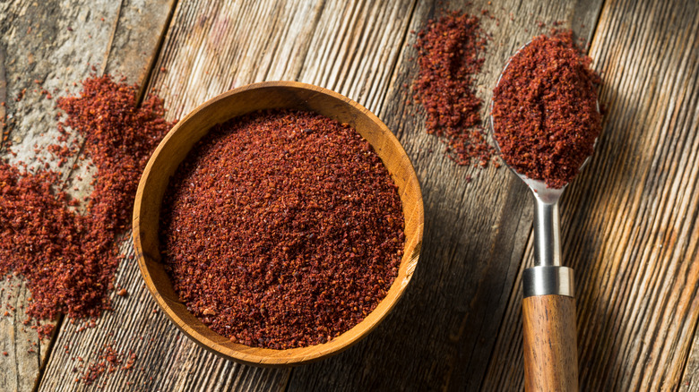 A bowl of dried sumac