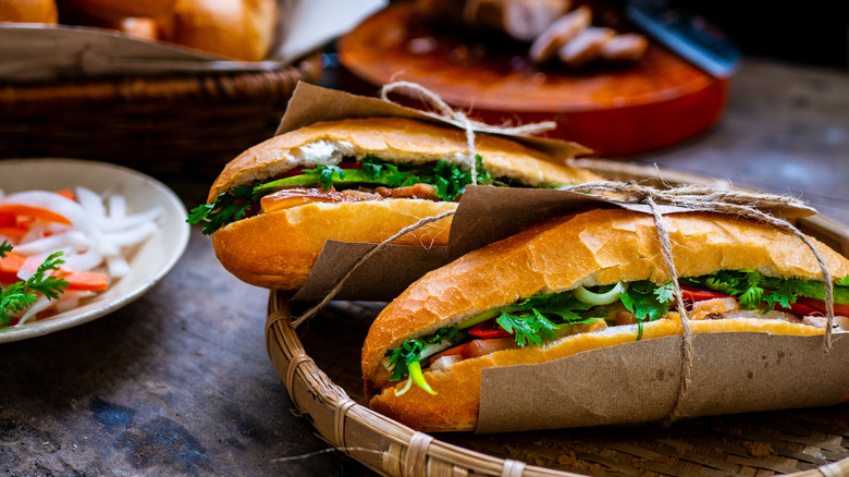bánh mì sandwiches on Vietnamese baguettes