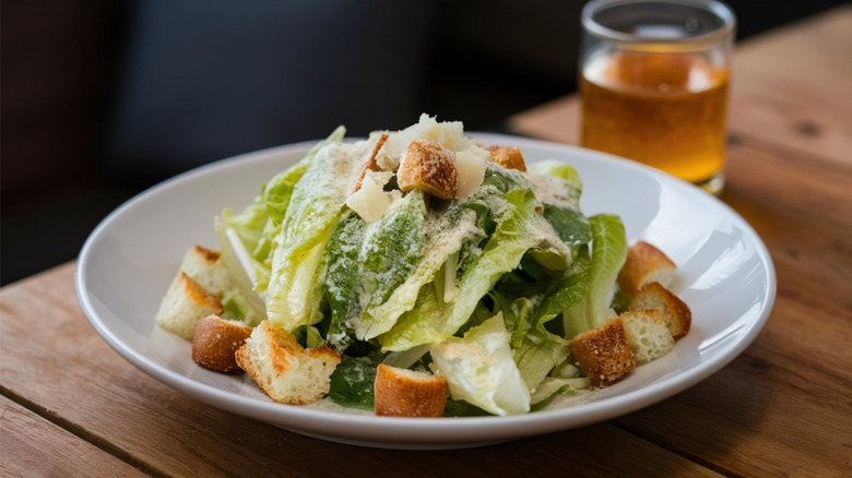 caesar salad on a plate