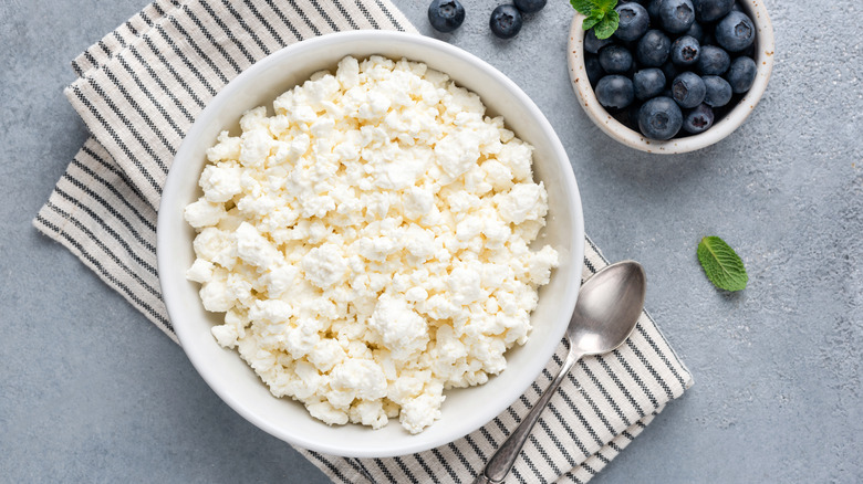 cottage cheese and blueberries