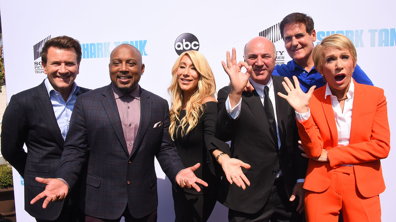 Cast of Shark Tank smiling at premier