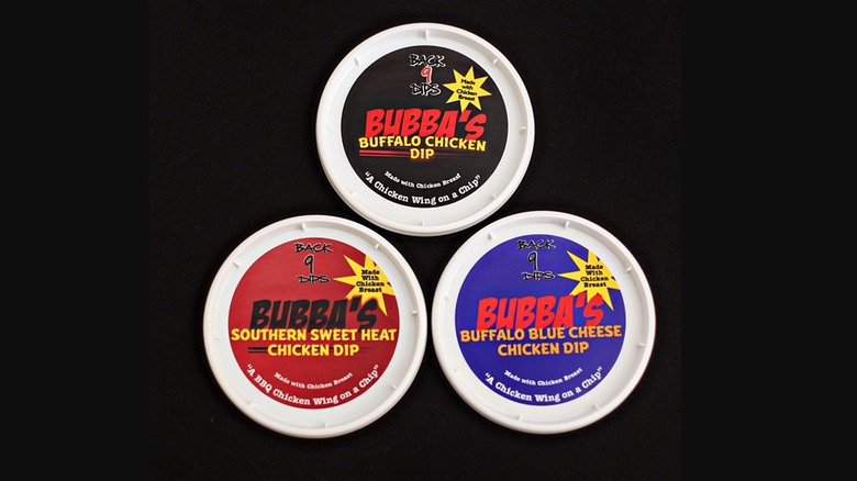 Tubs of Bubba's chicken dip