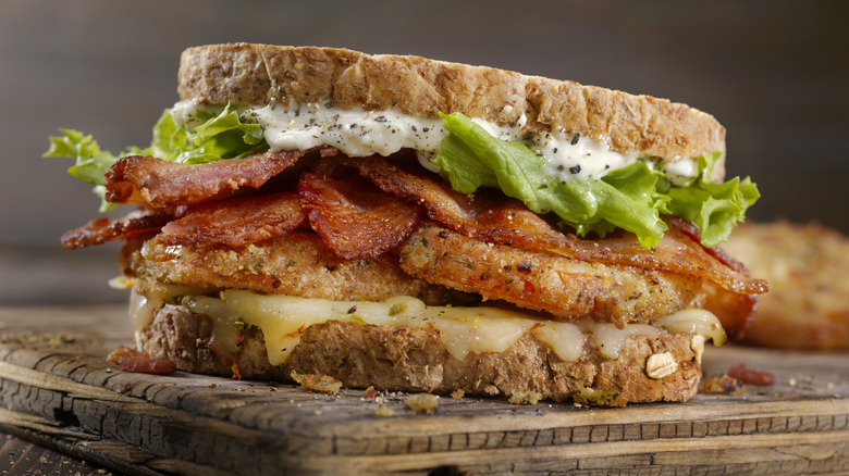 Fried green tomato BLT sandwich