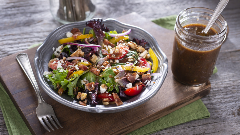 Mixed salad with homemade vinaigrette dressing