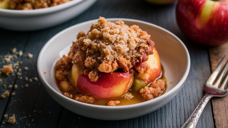 Baked apple with toppings