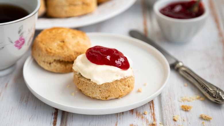 Scone with clotted cream