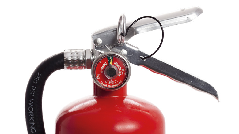 Close up of fire extinguisher