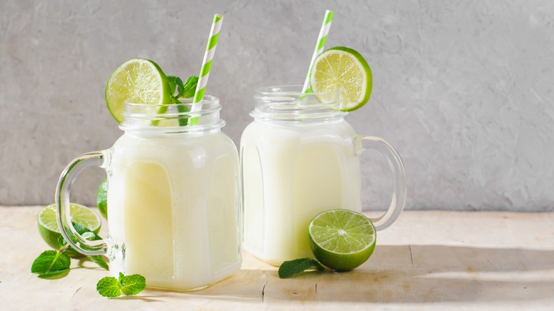 Two glasses of Brazilian limeade 