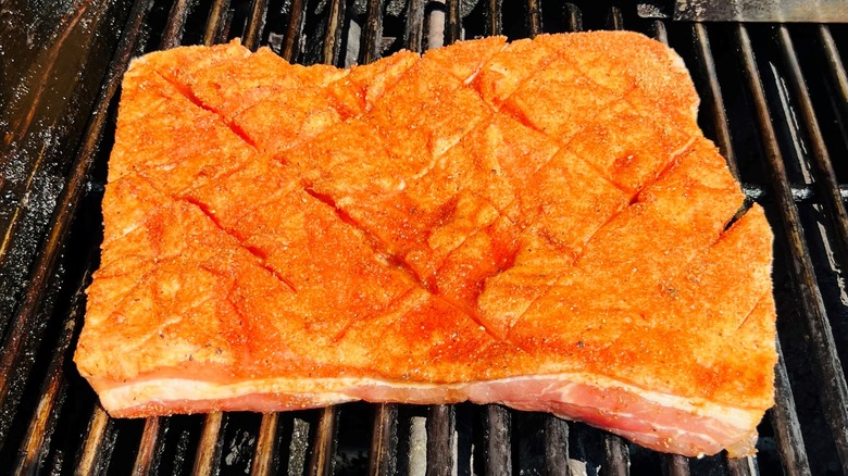 pork belly on grill