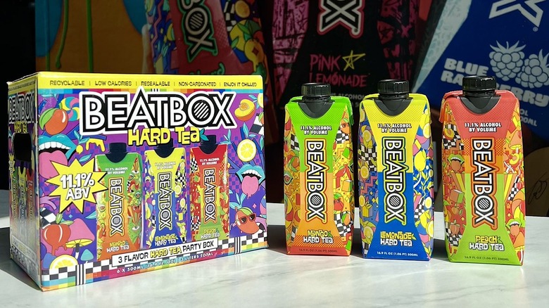 BeatBox party box of peach, mango, and lemonade hard tea drinks