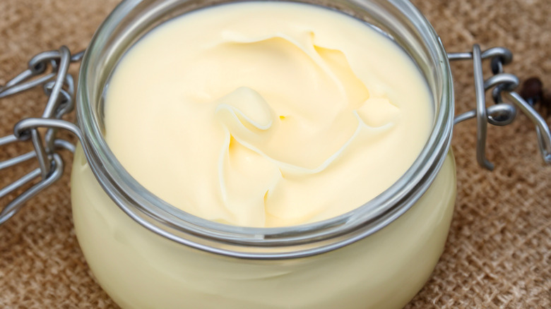 A jar of homemade beef tallow.