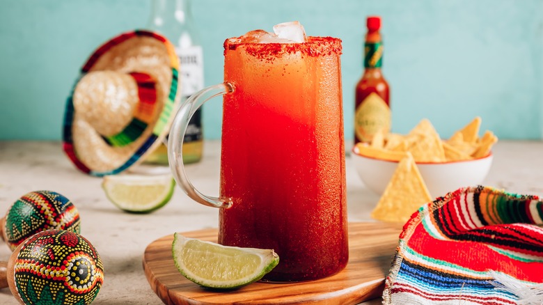 a mug of michelada cocktail