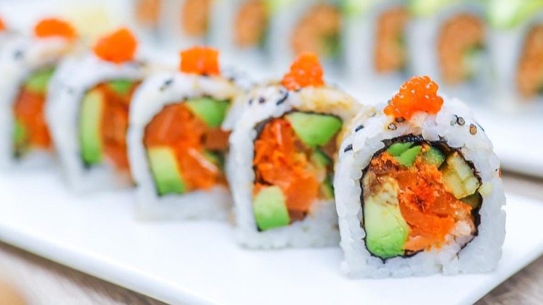Vegan spicy tuna roll at Beyond Sushi
