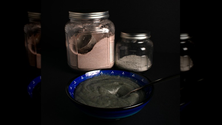 Ingredients to make blue corn mush