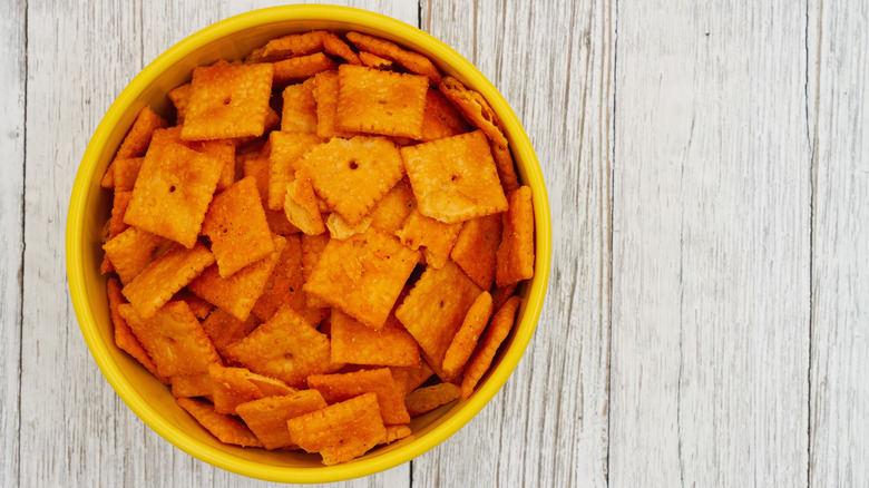 Cheez-It crackers in a bowl