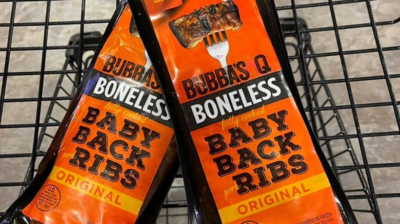 Bubba Q's boneless ribs in shopping cart