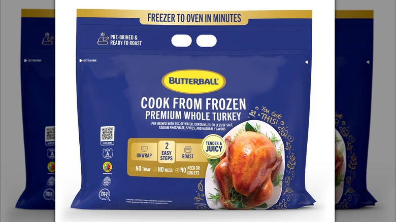 Package of Butterball Cook from Frozen turkey