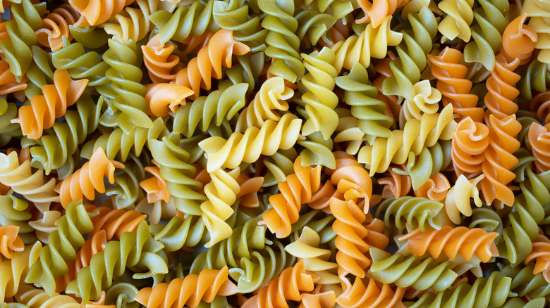 Tri-colored rotini pasta