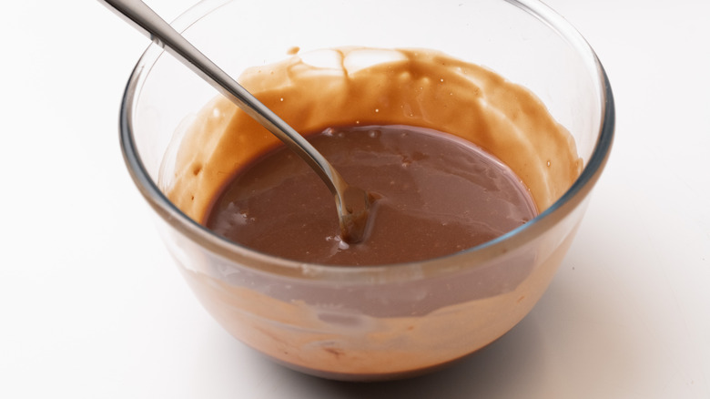 chocolate ganache in bowl