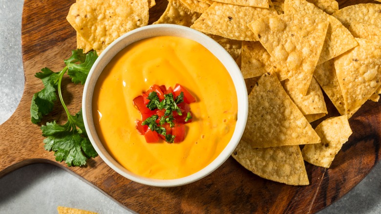 bowl of queso and chips