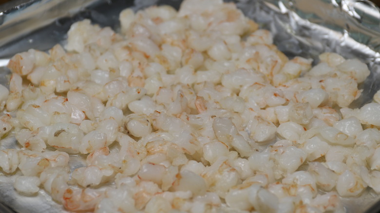 shrimp on baking sheet