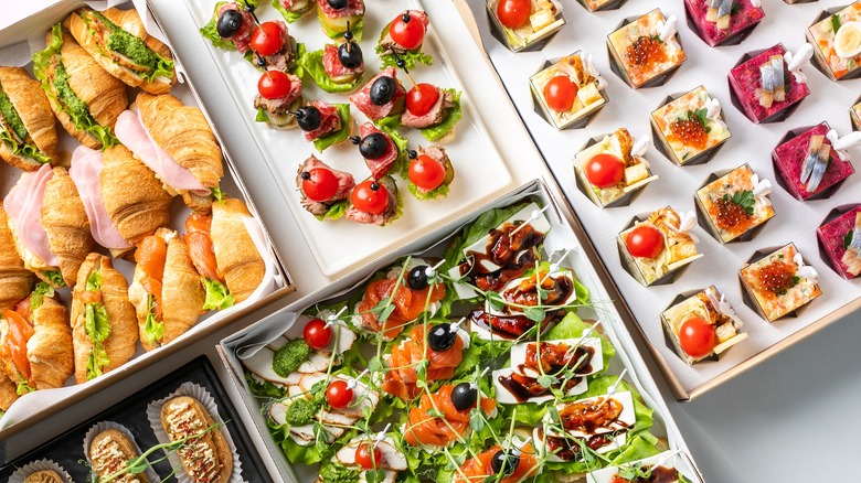 Platter of various appetizers