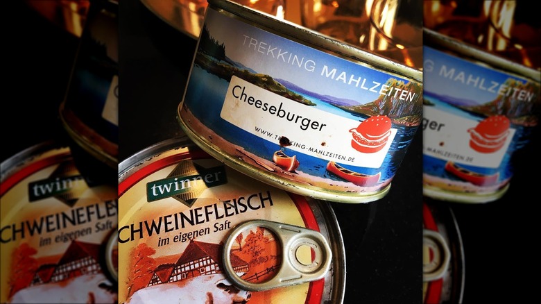 Swiss canned cheesburger