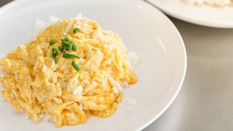 eggs with crab over rice