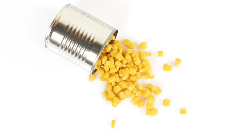 tipped over can of corn