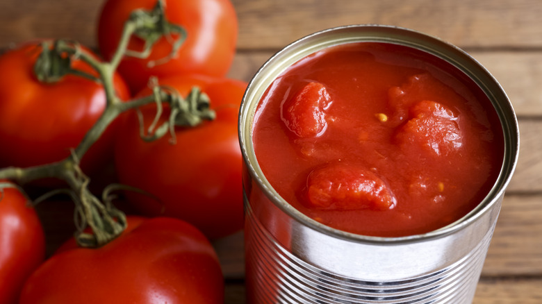 open can of diced tomatoes 