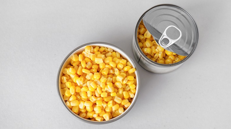 half-opened can of corn