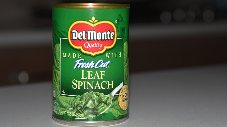 can of Del Monte spinach