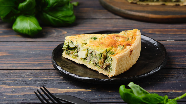 Spinach and egg quiche