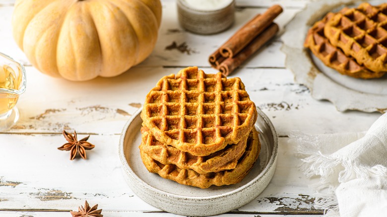 Pumpkin waffles with spices