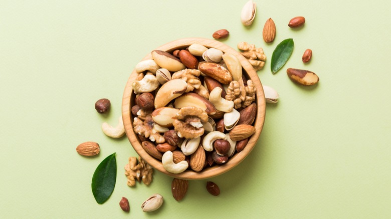 mixed nuts in a bowl