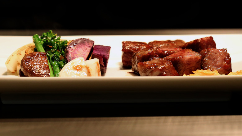 Kobe beef on plate