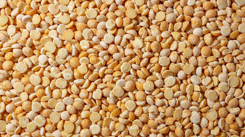 close up of yellow split peas