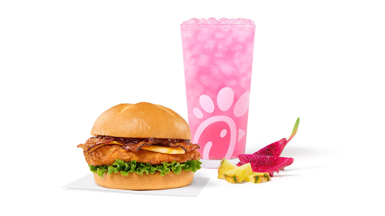 Chick-fil-A's Smokehouse BBQ Bacon Sandwich and Pineapple Dragonfruit beverage