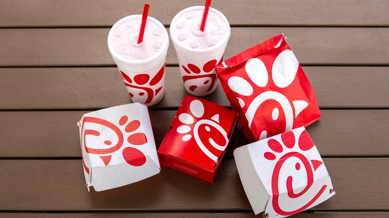 Chick-fil-a bags and cups