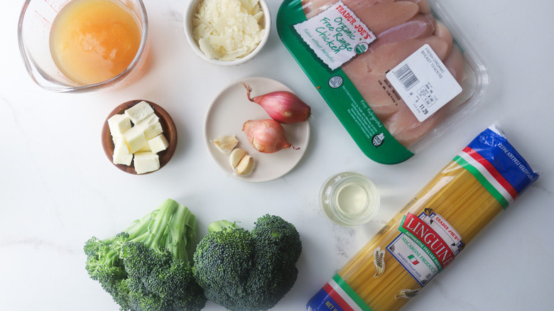 Ingredients for chicken broccoli pasta