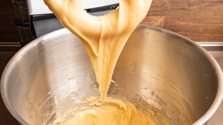 pastry dough in stand mixer