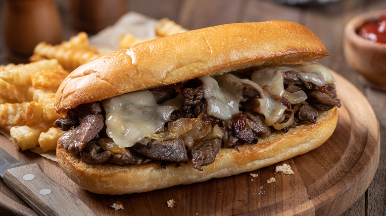 Philly cheesesteak with fries