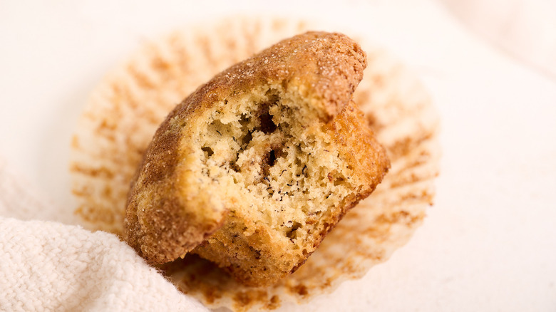 inside of cinnamon banana muffin