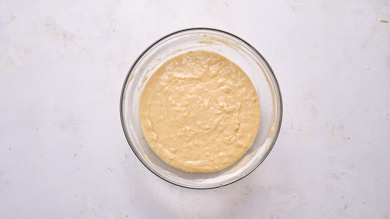 banana muffin batter in bowl