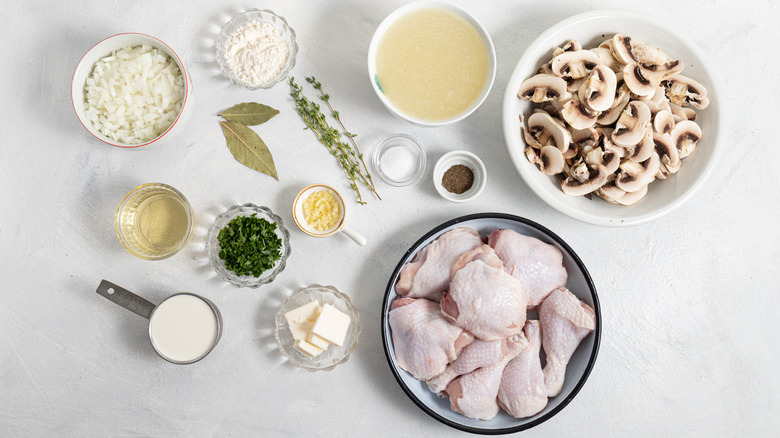 chicken mushrooms and other ingredients