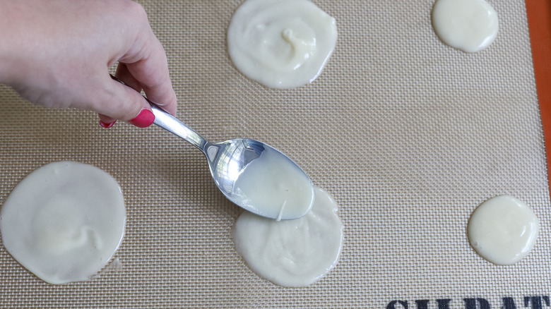 cookie batter on cookie sheet