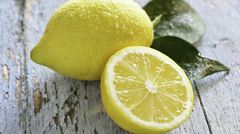 halved and whole lemon