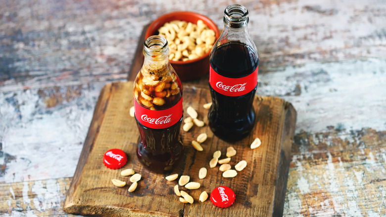 Coca-Cola with peanuts inside