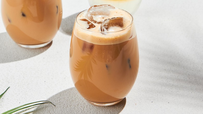 Glasses of iced coffee
